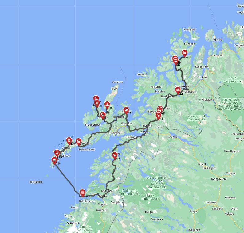Map for Tromso Round Trip - Discovering Arctic Wonders